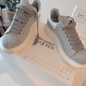 Alexander McQueen dove grey suede sneakers